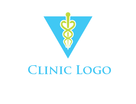 caduceus in triangle logo