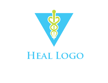 caduceus in triangle logo