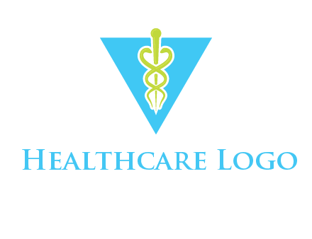 caduceus in triangle logo