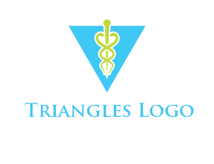 caduceus in triangle logo