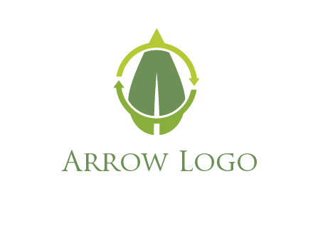 leaf and rotating arrows logo