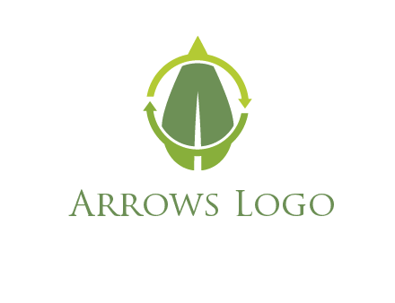 leaf and rotating arrows logo