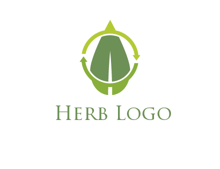 leaf and rotating arrows logo