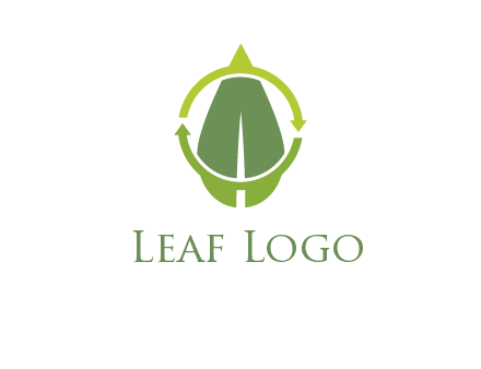 leaf and rotating arrows logo