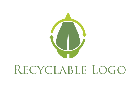 leaf and rotating arrows logo