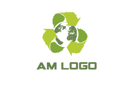 recycle leaf and globe logo