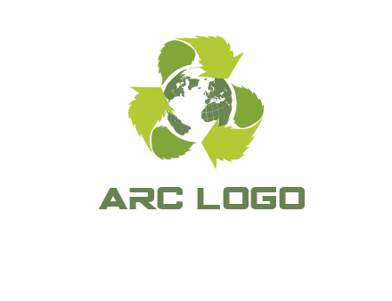 recycle leaf and globe logo