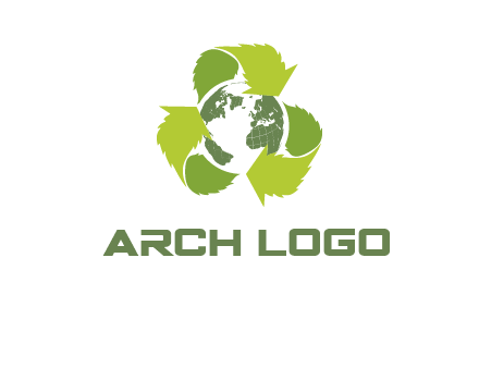 recycle leaf and globe logo