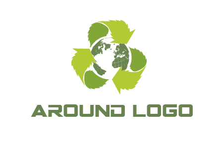 recycle leaf and globe logo