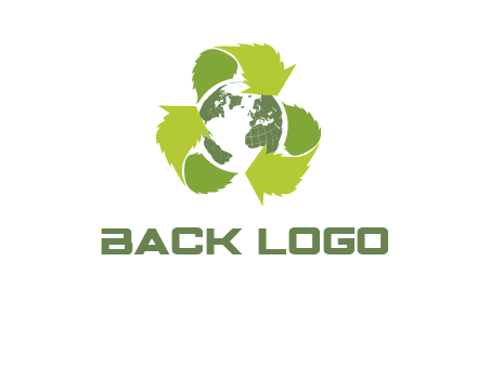 recycle leaf and globe logo