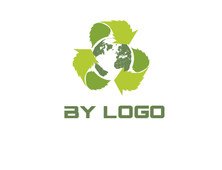 recycle leaf and globe logo