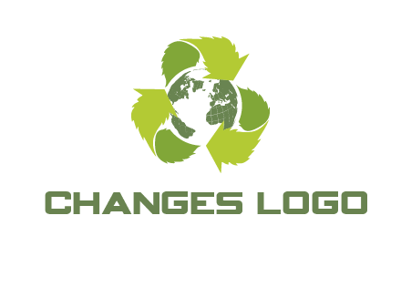 recycle leaf and globe logo