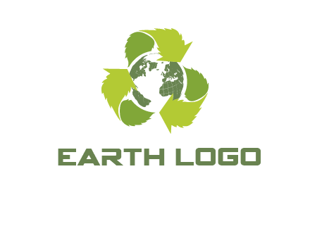 recycle leaf and globe logo