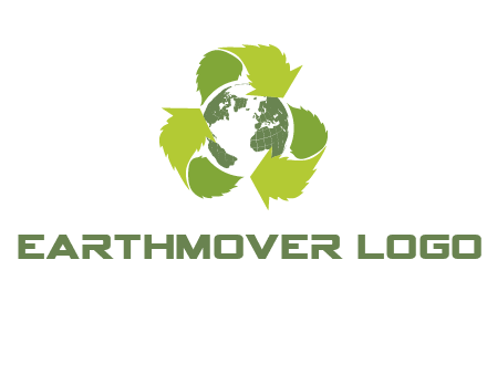 recycle leaf and globe logo