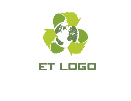 recycle leaf and globe logo