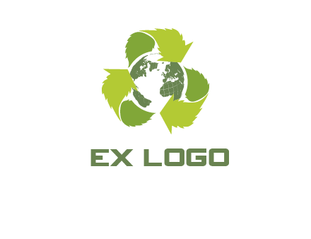 recycle leaf and globe logo