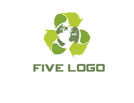 recycle leaf and globe logo