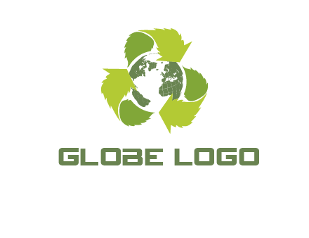 recycle leaf and globe logo