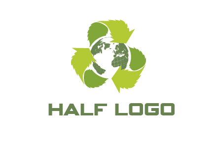 recycle leaf and globe logo