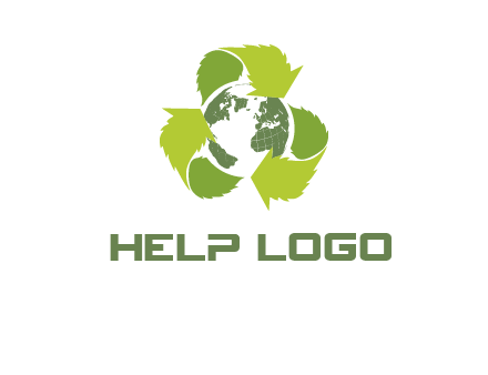 recycle leaf and globe logo