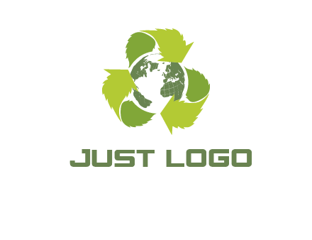 recycle leaf and globe logo