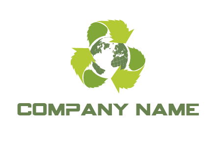 recycle leaf and globe logo