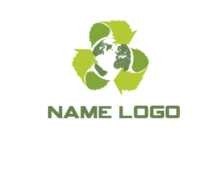 recycle leaf and globe logo