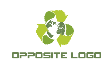 recycle leaf and globe logo