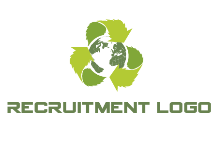 recycle leaf and globe logo