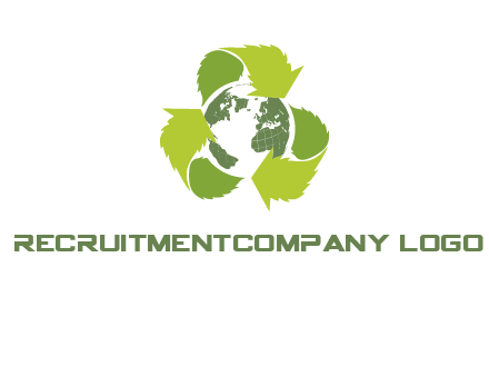 recycle leaf and globe logo