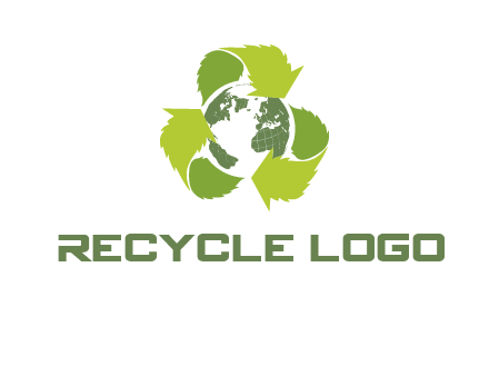 recycle leaf and globe logo