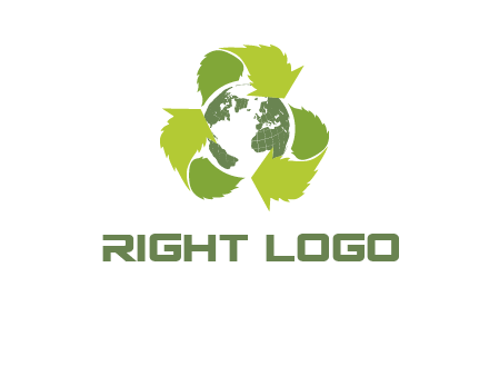 recycle leaf and globe logo