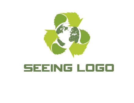 recycle leaf and globe logo