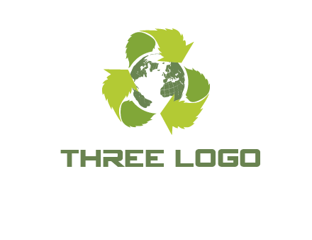 recycle leaf and globe logo