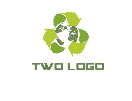 recycle leaf and globe logo