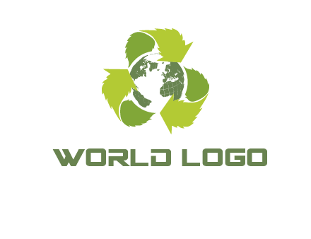 recycle leaf and globe logo