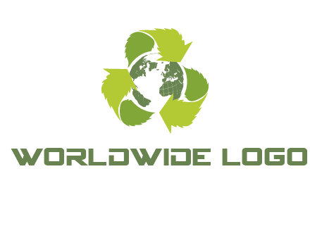 recycle leaf and globe logo