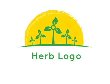 leaves wind turbine logo