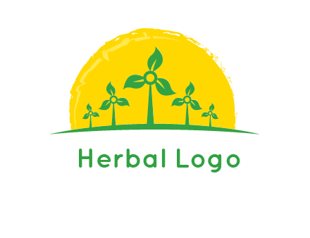 leaves wind turbine logo