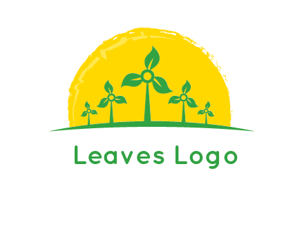 leaves wind turbine logo