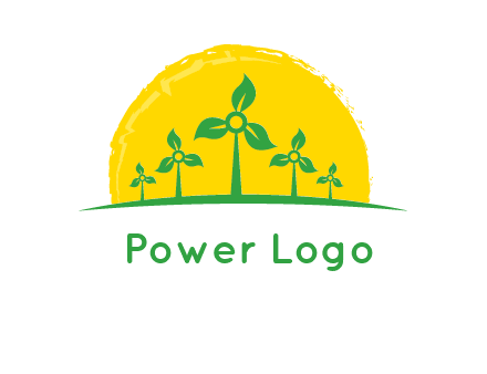 leaves wind turbine logo