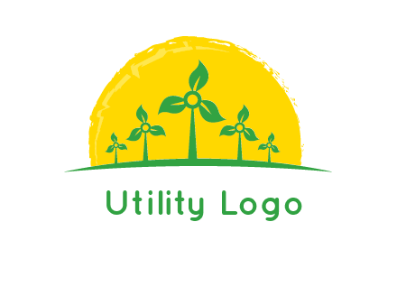 leaves wind turbine logo