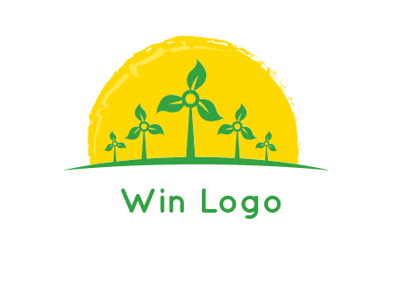 leaves wind turbine logo