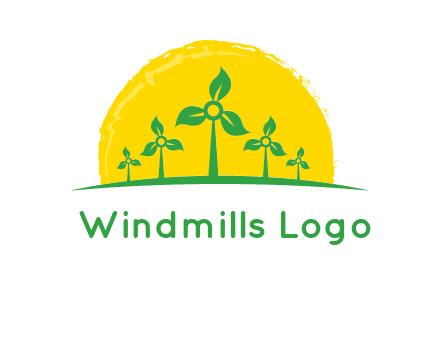 leaves wind turbine logo