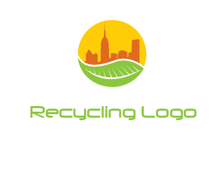 skyline building on leaf logo