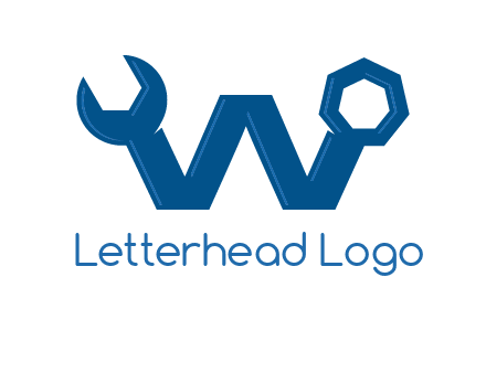 letter w wrench logo