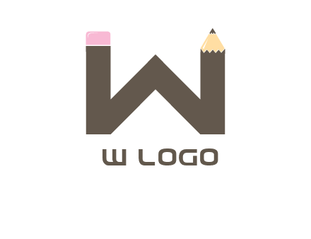 letter W pencil logo