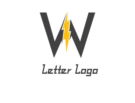 letter w electric bolt icon