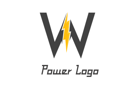 letter w electric bolt icon