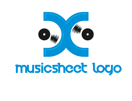 Letter X and music disc logo